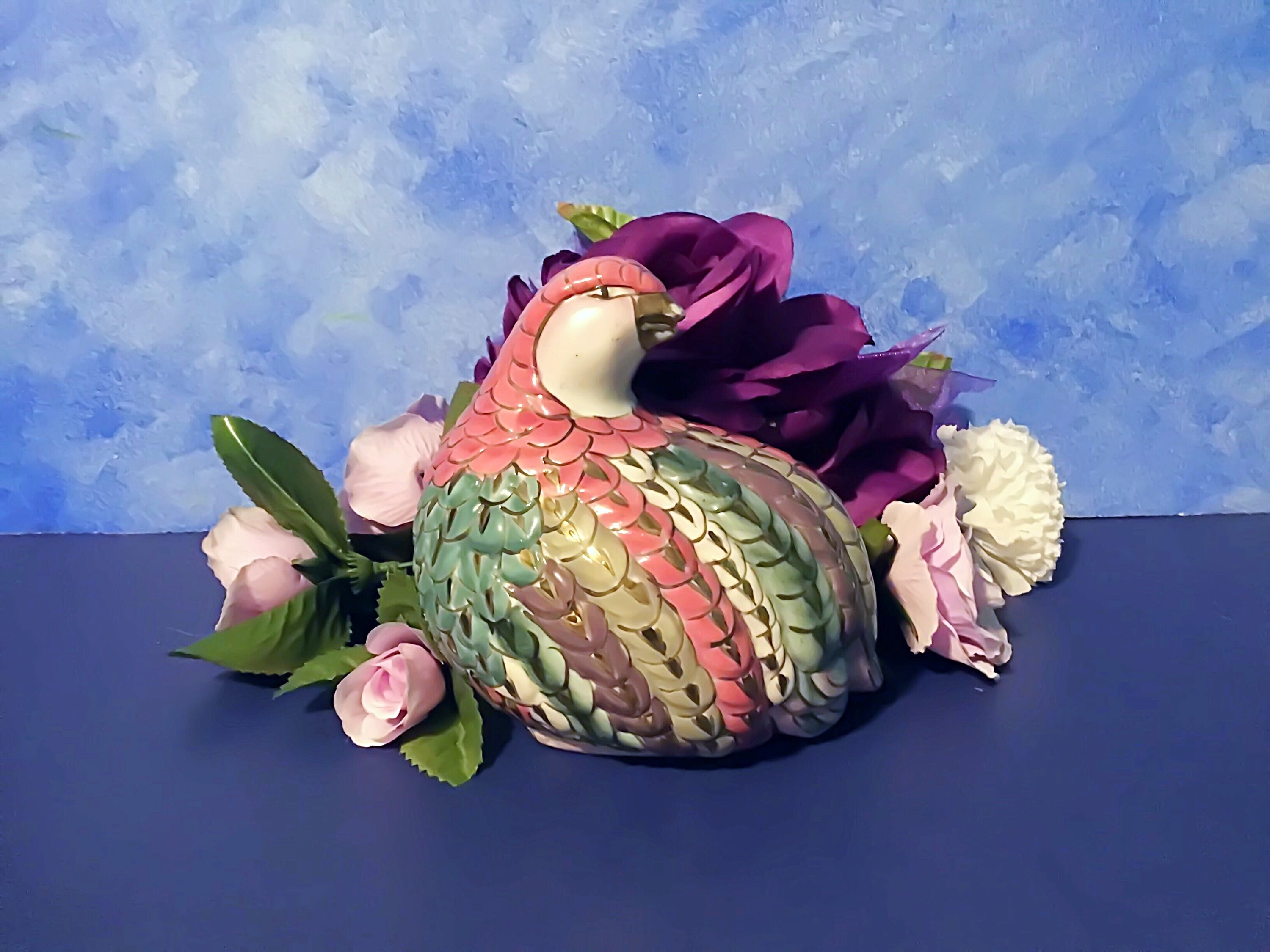 Handcrafted Porcelain Quail Figurine Vintage Colorful Bird Etsy