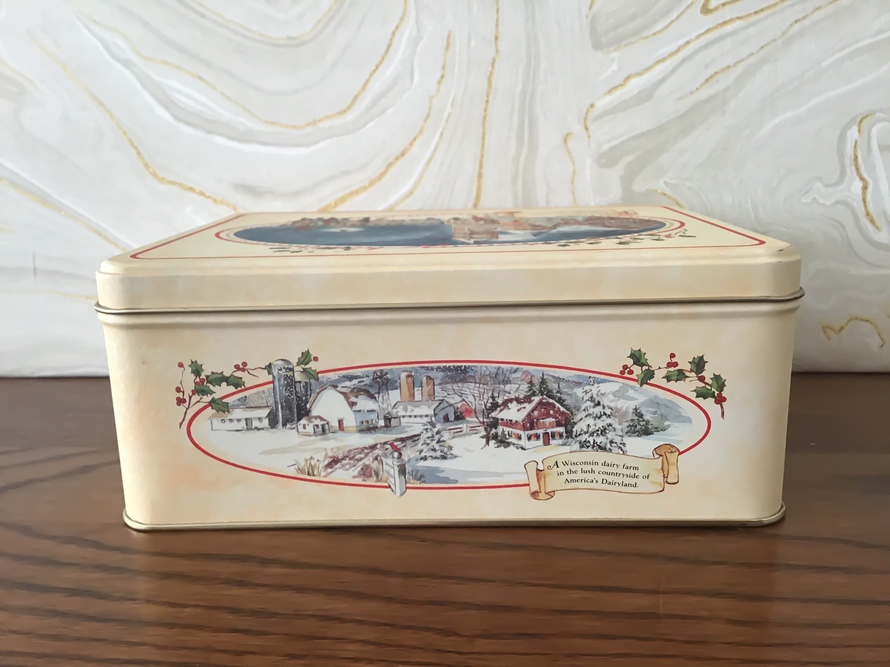 The Swiss Colony Christmas Tin by Helen Endres Tin Container Etsy