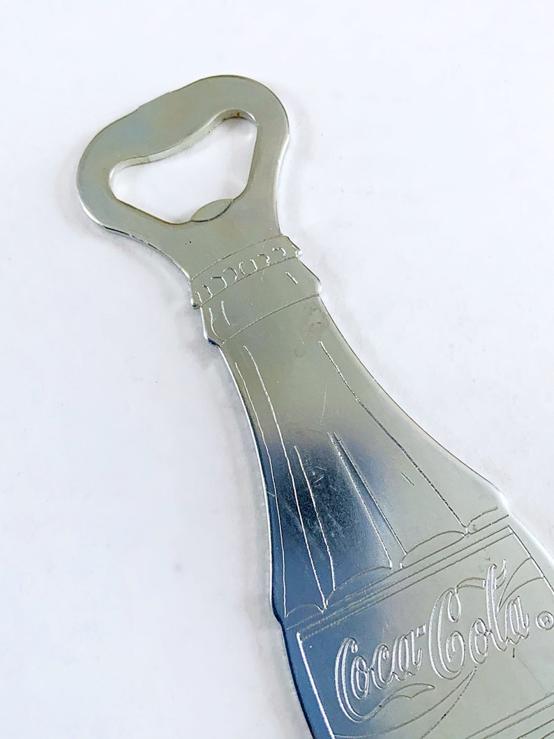 Vintage Coca Cola Bottle Shaped Metal Bottle Opener Etsy