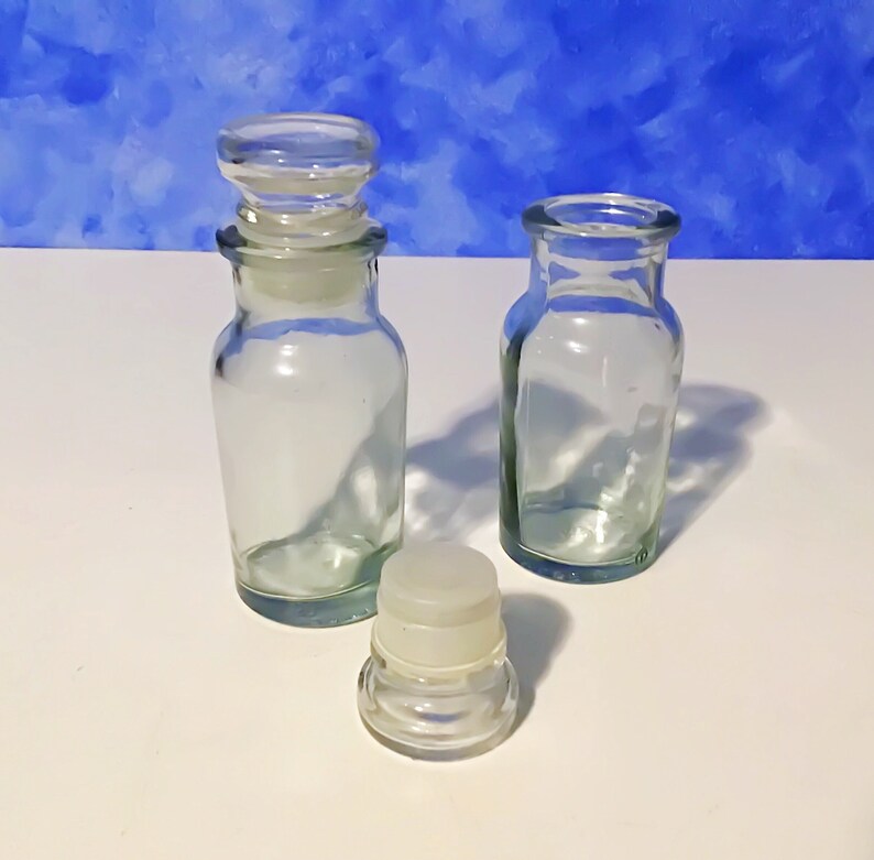 Vintage Apothecary Jar Set Set of Six Clear Glass Spice Jars Clear Storage Jars for Craft