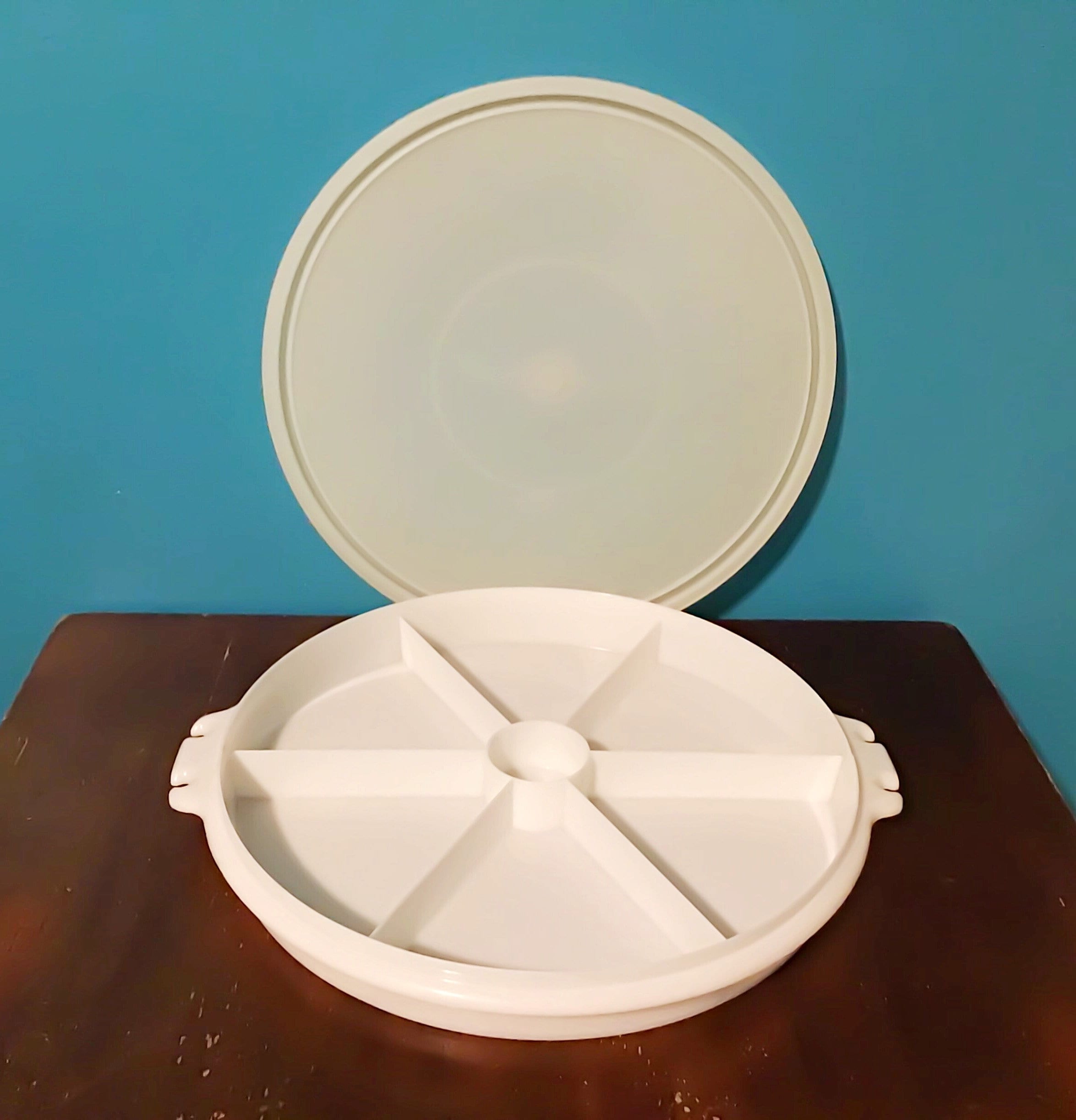 Vintage Tupperware Divided Storage Tray White Tupperware Food Etsy