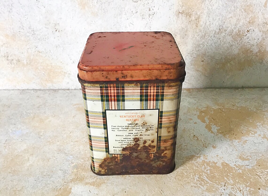 Rusty Kentucky Club Mixture Tobacco Tin 1960s Rusty Tobacco Etsy