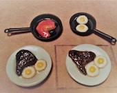 1 6 Scale Dollhouse Miniature Steak Eggs Set