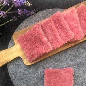 Dischetti viso riutilizzabili in bambù, set Pink Square, salviette struccanti, ricambio di dischetti di cotone lavabili ecologici