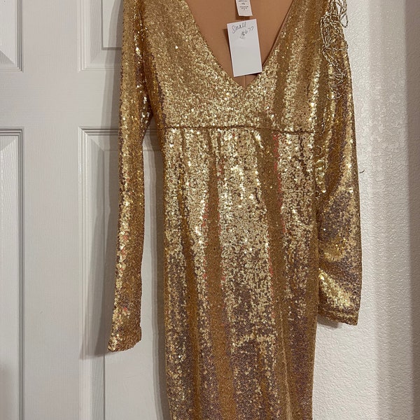 Small gold sequin dress #677