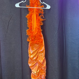 Orange feather dress