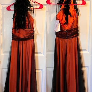Size 7/8 halter feather dress