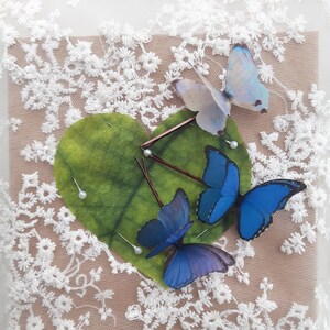 Pinzas para el pelo de mariposa azul. Accesorios para el pelo de mariposas mágicas perfectos para fiestas, ocasiones especiales y como regalo.