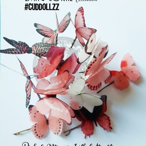 Butterfly Hair Clips Collection. Pick and Mix any set of 3 Living Coral Butterflies.