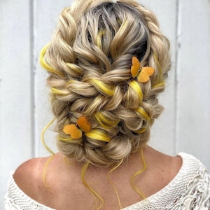Best Seller Yellow Butterfly Hair Clip ~ Silk Butterfly Hair Slides.
