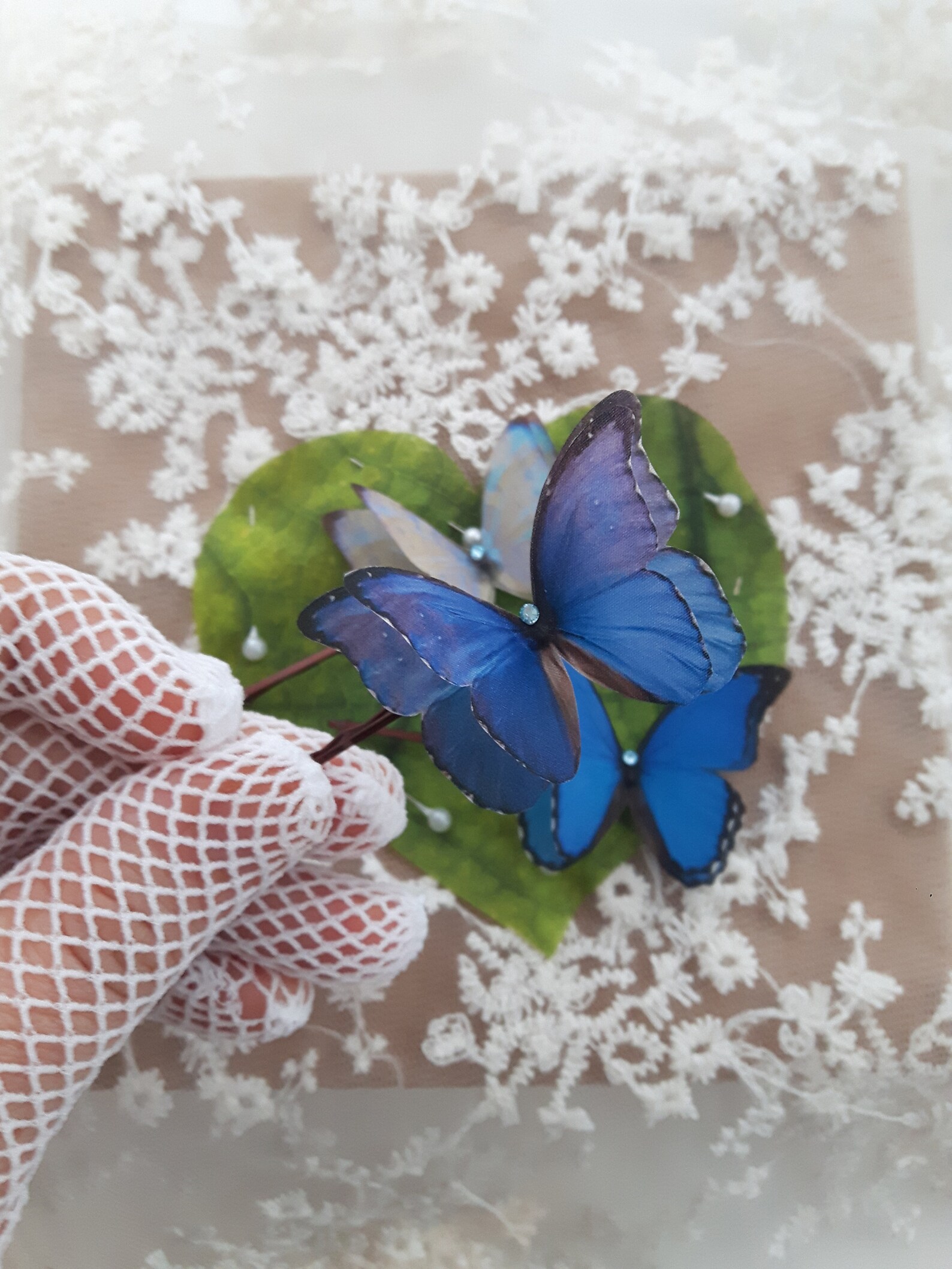 Butterfly Hair Pins With Swarovski Crystal. Set of 6 Blue Etsy