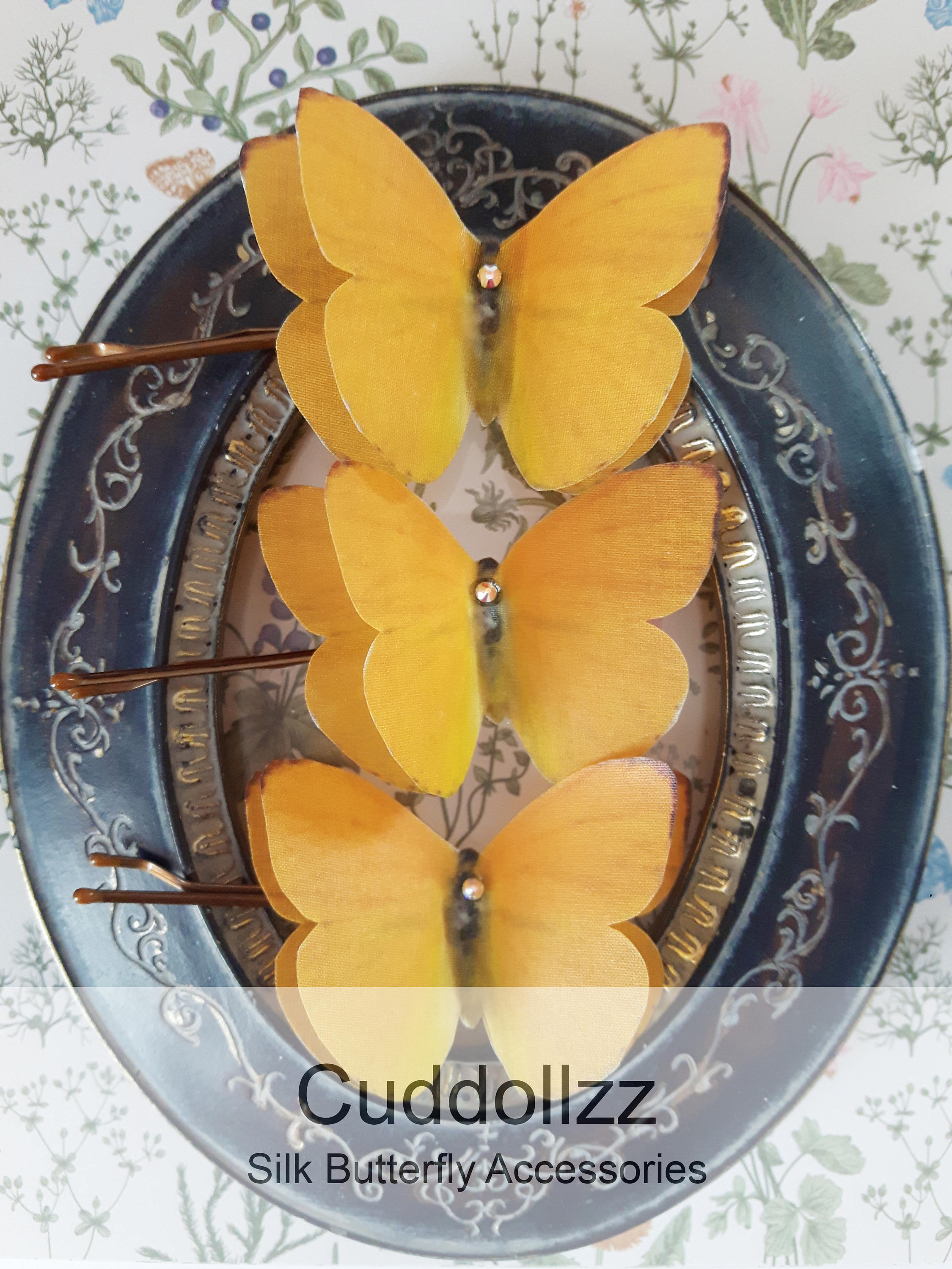 Best Seller Yellow Butterfly Hair Clip ~ Silk Butterfly Hair  display picture 2