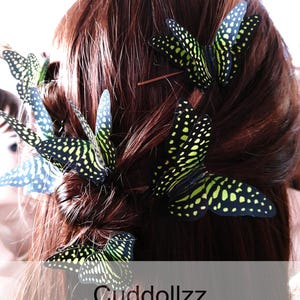 Woodland Wedding Butterflies for hair. Silk butterfly hair pins.