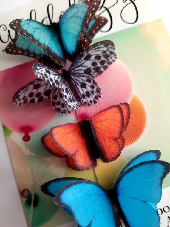 8 Elegant Butterfly  BROOCHES Set - Gold, Silver, Black, Red, Blue Amazon.com: Rhinestone Butterfly Brooch Pin for Women Girls  main image 4