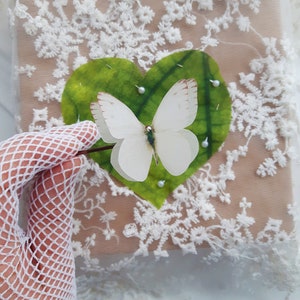 Off White Silk Butterfly Hair Clip. Perfect for Weddings or Special Occasions.
