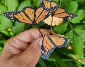 Monarch Butterfly Hair Pins Silk Butterflies Hair Clips Auburn Butterfly Hair Clip, Butterfly Gift