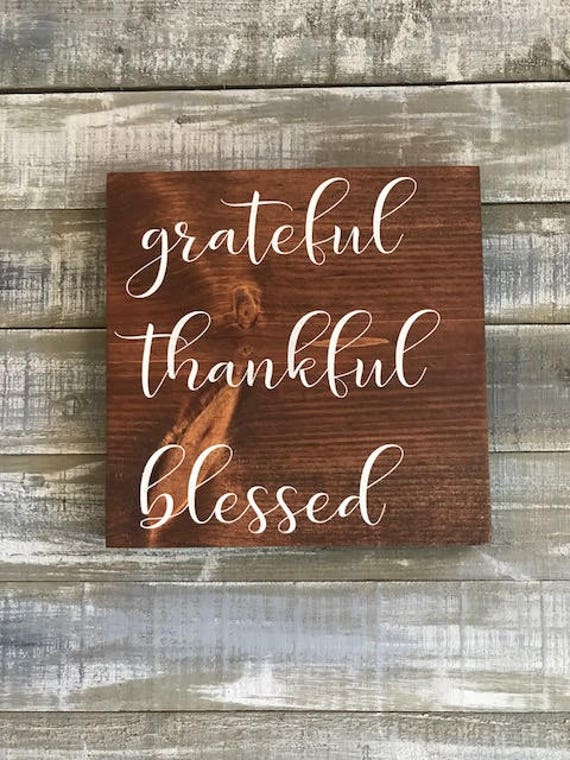 Grateful sign thankful sign blessed sign wood signs wood | Etsy