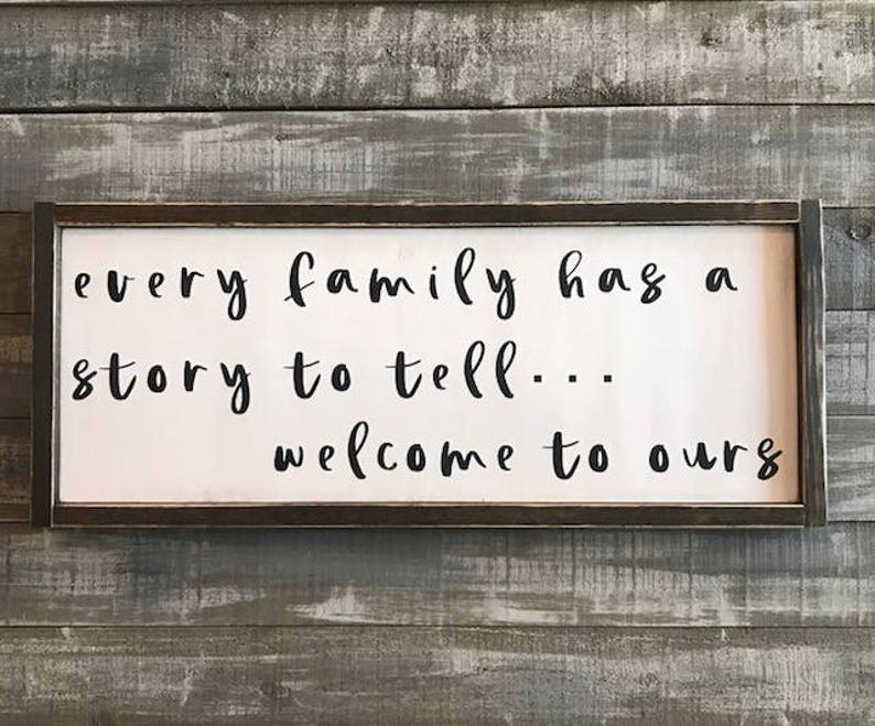 Family Story Wood Signs Living Room Decor