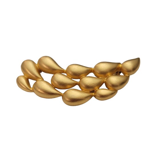 Givenchy Matte Gold Tone Rain Drops Brooch, Signed E845