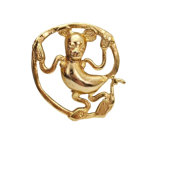 Alva Studios Museum Replica Tribal Figural Animal Open Brooch Signed, C870