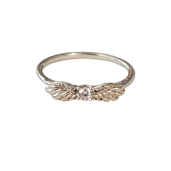 Pandora Ale Sterling 925 Angel Wings Clear CZ Ring, Size 9 L53