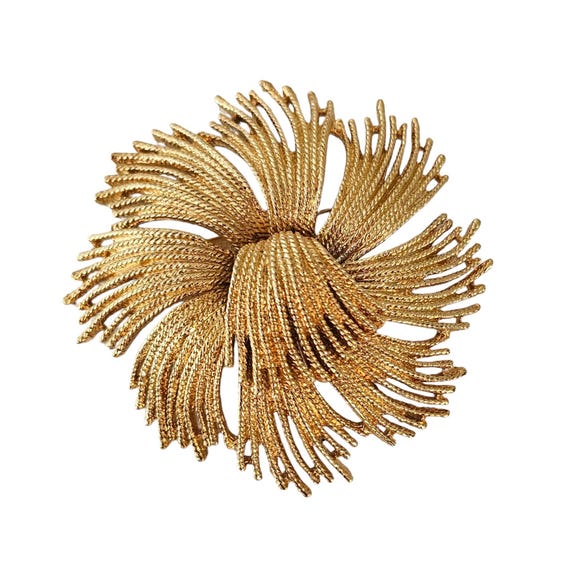 Monet Cordelia Rope Twist Tassel Style Burst Brooch, Signed L286