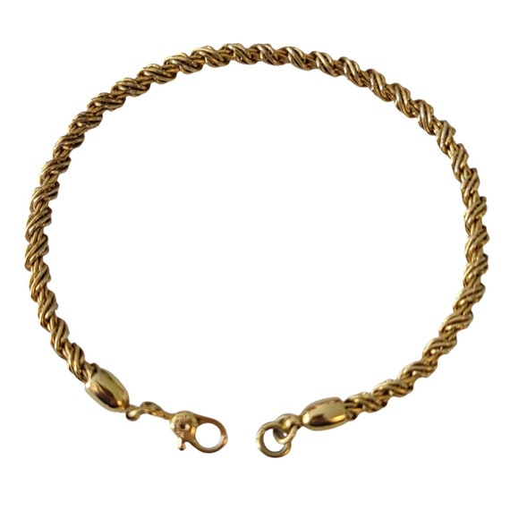 Monet Vintage Gold Tone Sister Clasp Chain Bracelet 7.5" Long, Signed E853