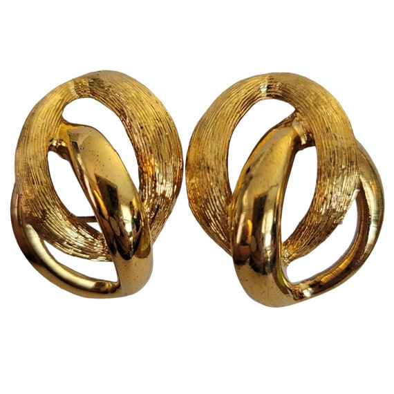 Napier Gold-Tone Connected Links Clip-On Earrings, Signed, M906