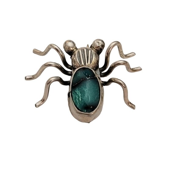Sterling Silver Turquoise Bug Spider Pin E168