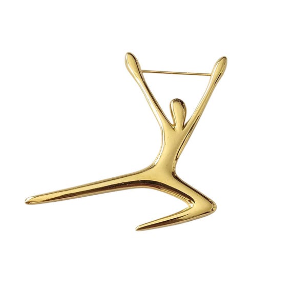 Trifari Gold Tone Dancer Brooch Modernist Pin Signed J317