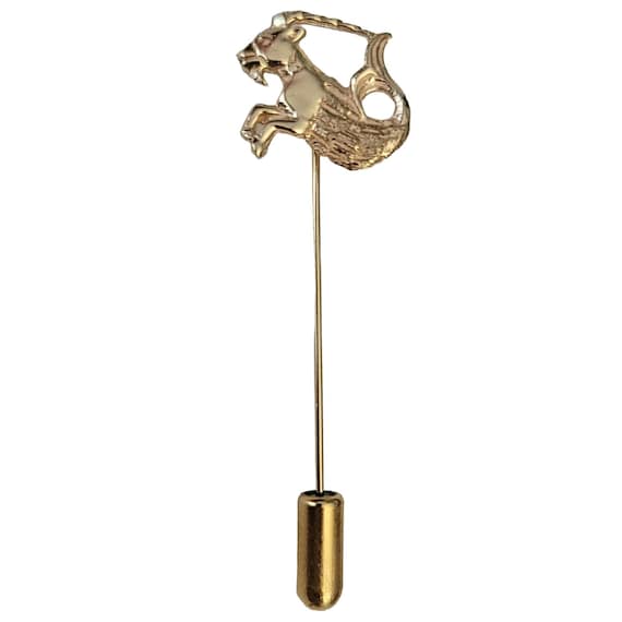 14k Yellow Gold Open Work Capricorn Stick Lapel Pin, 1.60 Grams M145