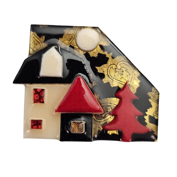Lucinda Red Black House Pin Christmas, Asian C926