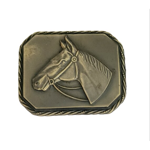 Vintage Plastic Raised Horse Head C-Clasp Pin K26
