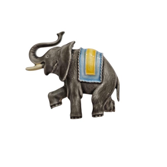Original By Robert Elephant Brooch Enamel Pin Signed