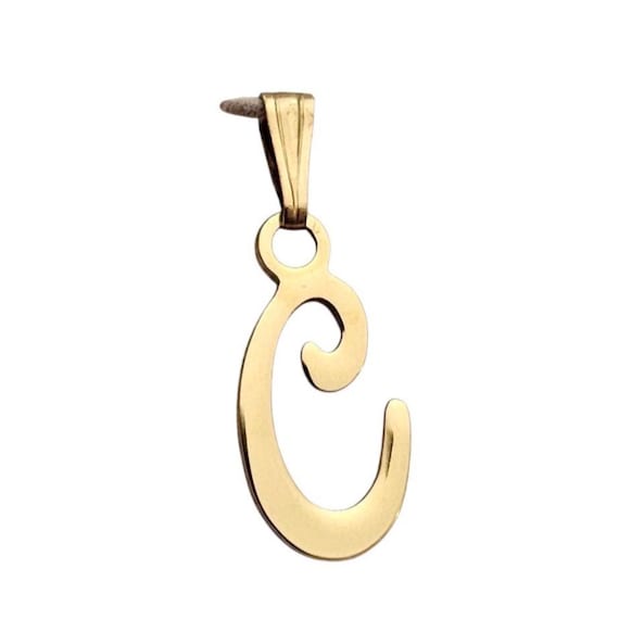 Monet Gold Tone Vintage “C” Pendant, New