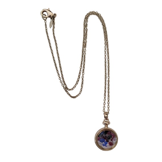 Avon Nina Ricci Clear Acrylic Faceted Bottle Of Faux Gems Pendant Chain Necklace E902