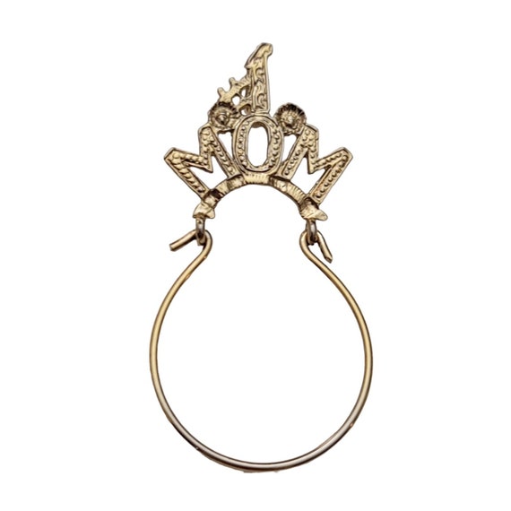 Sterling Silver Gold Vermeil #1 Mom Charm Holder Pendant E621