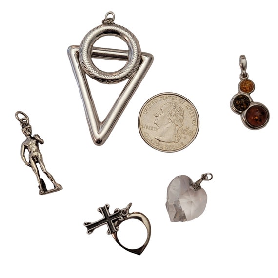 Lot of Sterling Silver Charms, Pendants E677