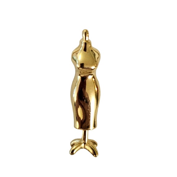 Trifari Gold Tone Dress Form Mannequin Dressmaker Lapel Pin, Signed L59