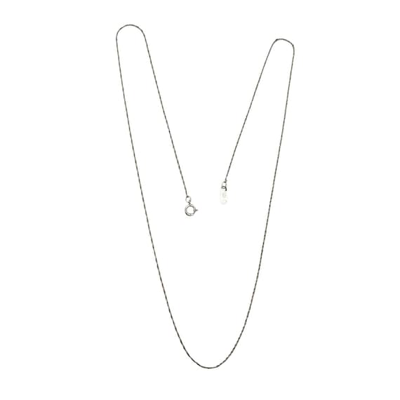 10K White Gold Thin Chain 18" Long Necklace