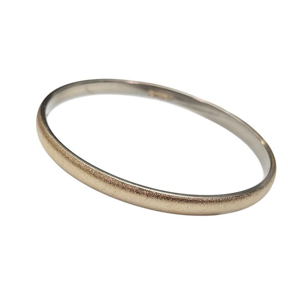 Monet Matte Brushed Gold Tone Bangle Bracelet Signed, J642
