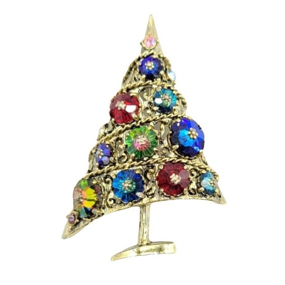 ワイス ゴールドトーン リヴォリ ラインストーン シュガープラム  