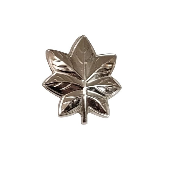 Sterling Silver Old Leaf Double Butterfly Clutch Back Military Uniform Pin E68