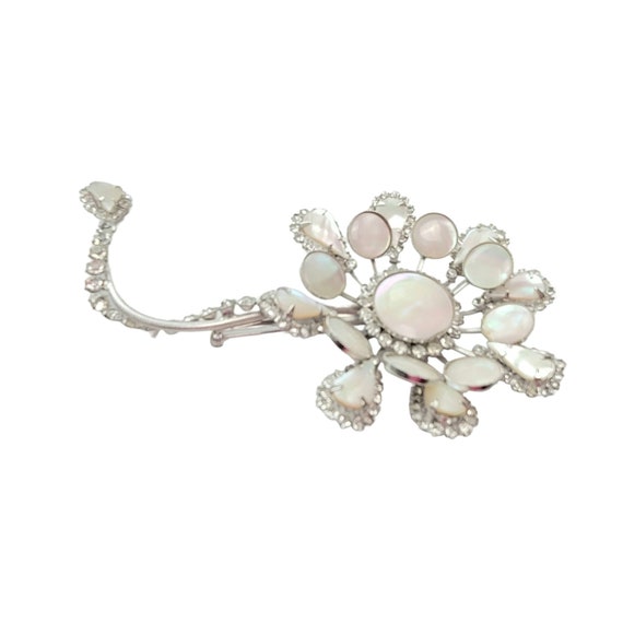 Hattie Carnegie Silver Tone Statement Mother Of P… - image 4