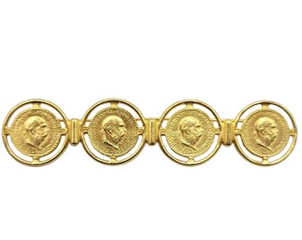 Bracelet Vintage Ben Amun - Plaqué Or Avec émail, Occasion, Style Designer
