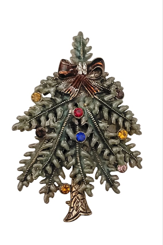 Avon 2004 First Annual Christmas Tree Brooch, Signed K740