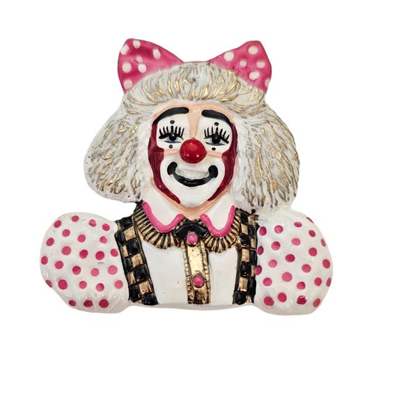 Ron Lee 1995 Polka Dot Lara Circus Clown Brooch Pin, Signed L372