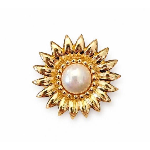 Christian Dior Small Flower Scatter Lapel Faux Pearl Pin Signed, J866