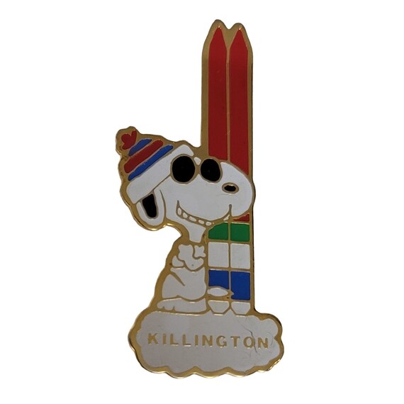 1971 Peanuts Snoopy Killington Ski, United Feature Syndicate Pin E100