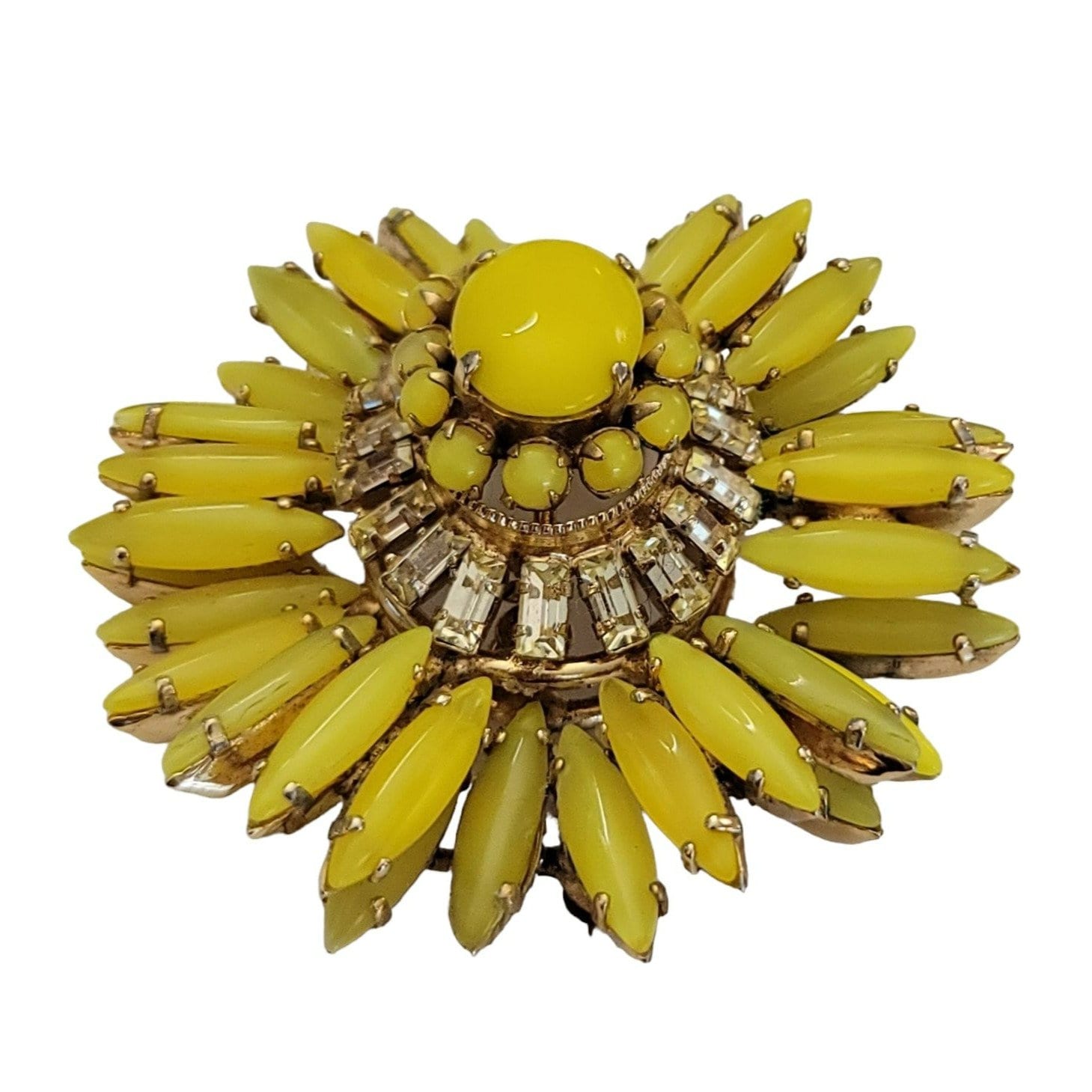 Schreiner Rare Vintage Yellow Ruffle Brooch Pendant K159 Etsy